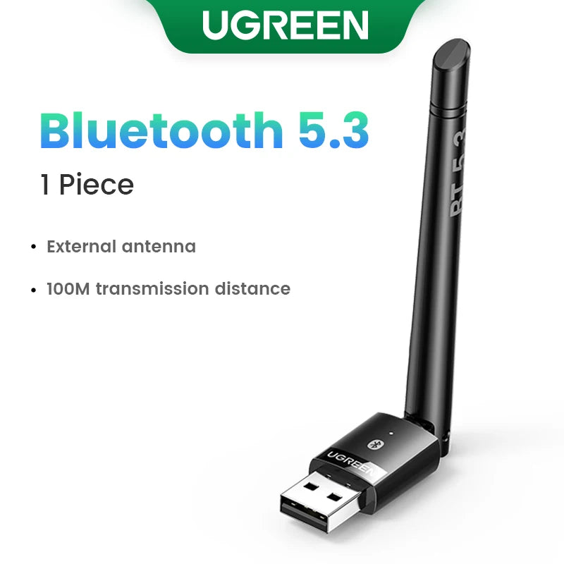 UGREEN Adaptador Bluetooth USB 5.3 / 5.4 | Dongle para PC | Receptor y Transmisor de Audio | Compatible con Ratón, Teclado, Altavoces y Música Inalámbrica